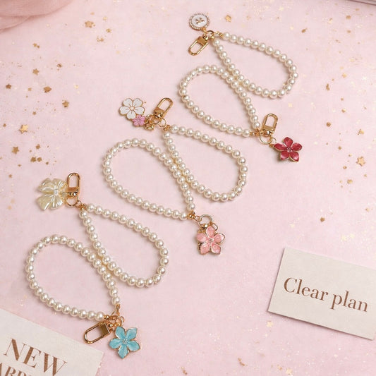 Beaded Floral & Bow Keychain Collection